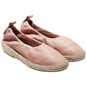 Cole Haan Cloudfeel Espadrille Flat Shoe Slip On Leather Comfort Natural Pink 7B